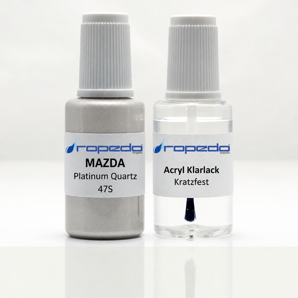 Lackstift-Set mit Klarlack für Mazda 47S Platinum Quartz Metallic