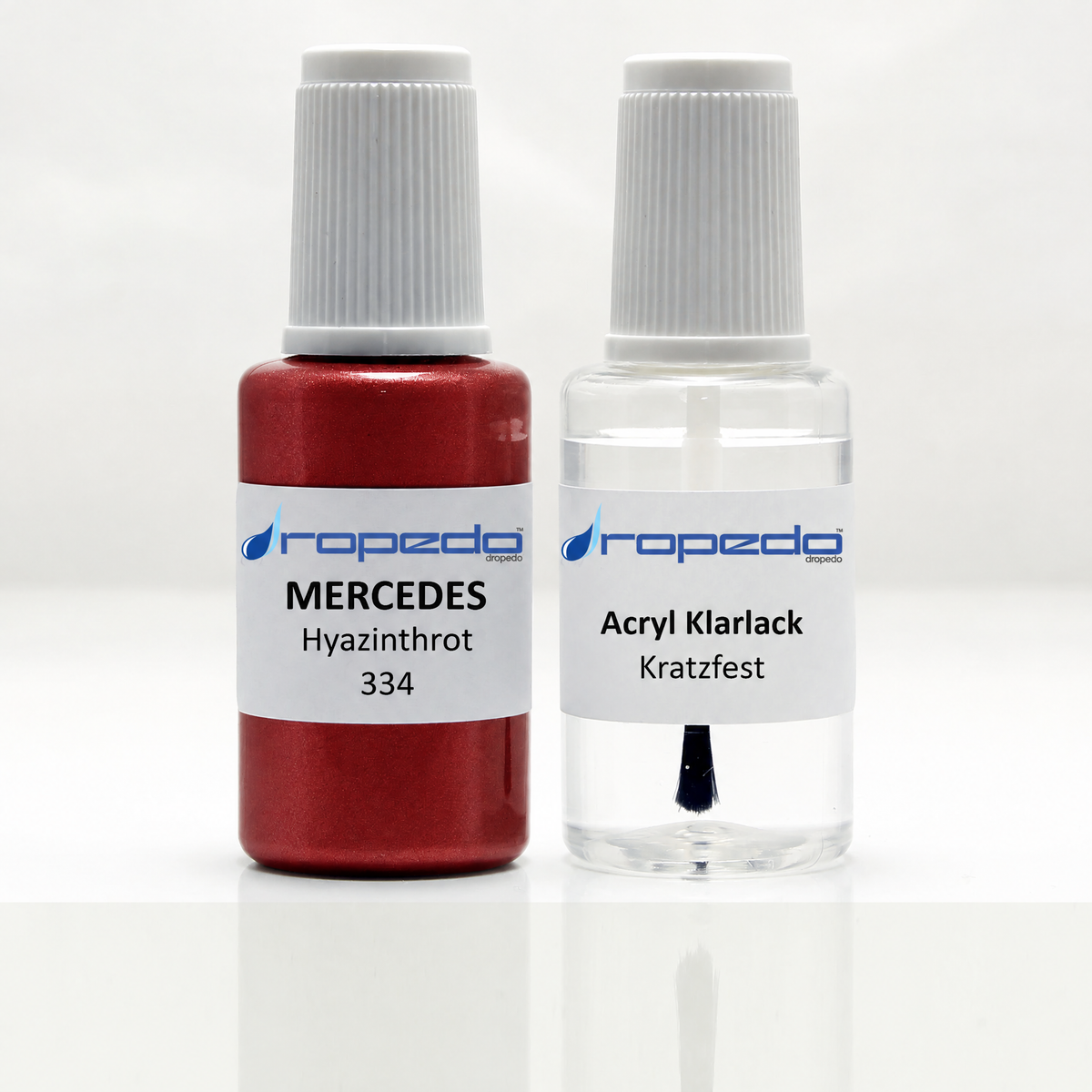 Lackstift-Set mit Klarlack für Mercedes 334 Hyazinthrot Metallic