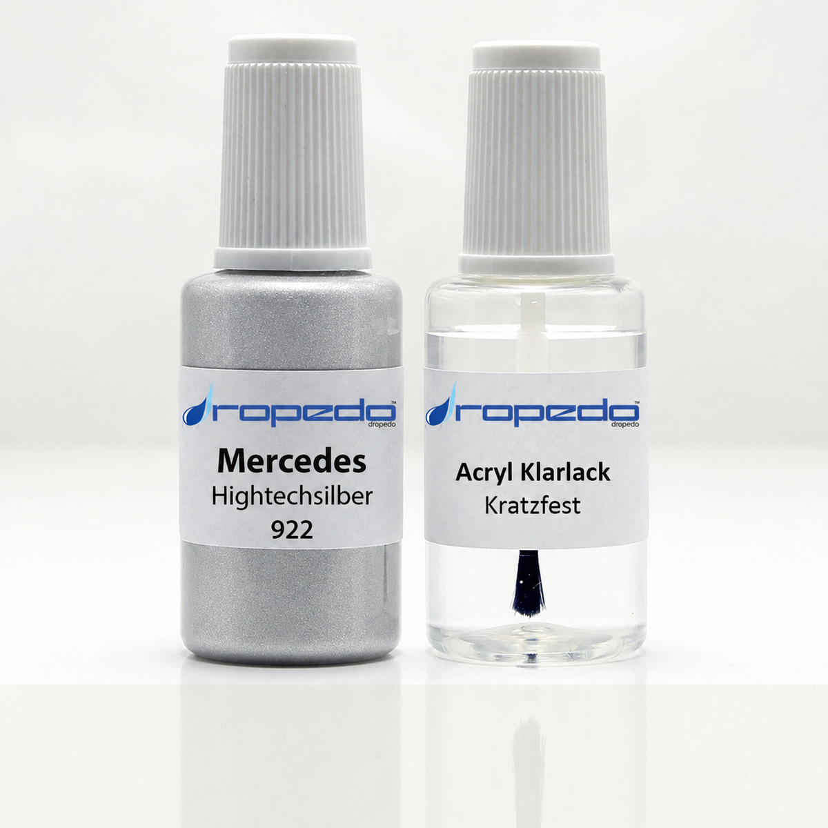 Lackstift-Set mit Klarlack für Mercedes 922 Hightechsilber Metallic
