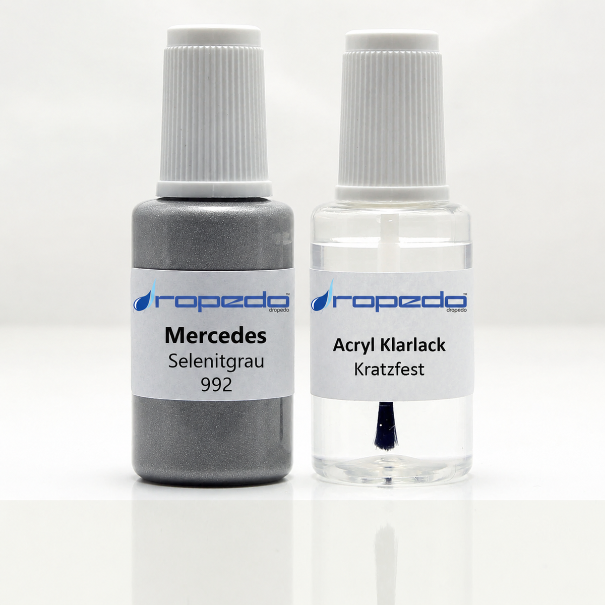 Lackstift Set für Mercedes 7992 SELENITGRAU 20ml + Klarlack 20ml