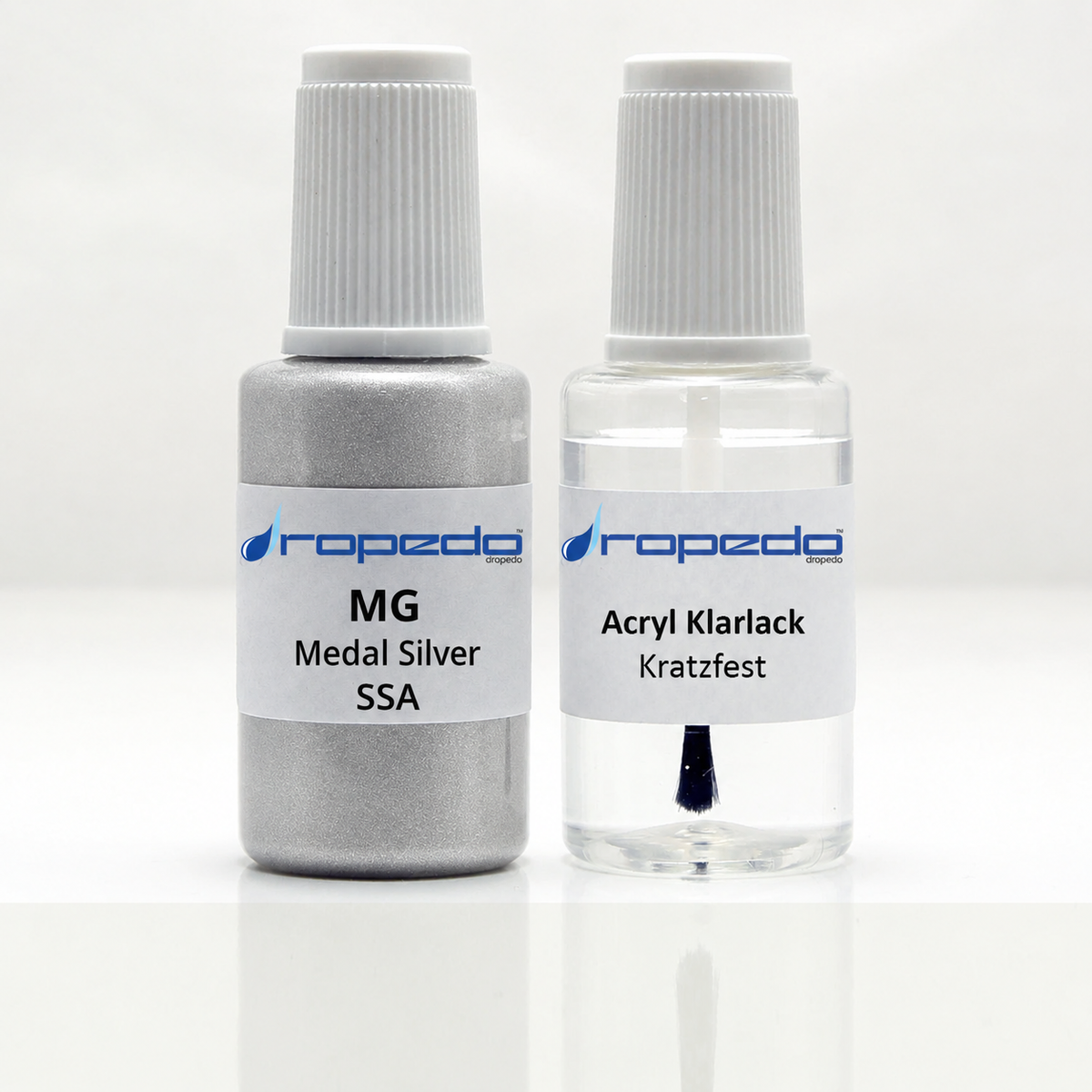 MG SSA Medal Silver Lackstift, 20 ml Basislack und 20 ml Klarlack