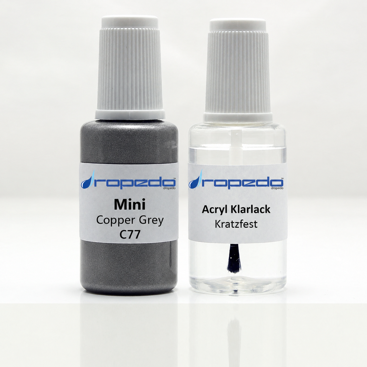 Mini C77 Copper Grey Lackstift, 20 ml Basislack und 20 ml Klarlack