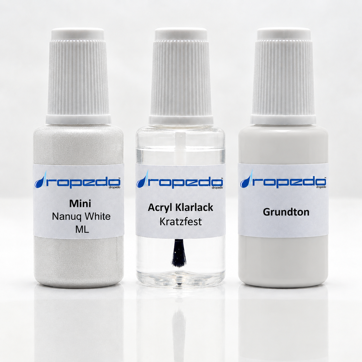 Mini ML Nanuq White Lackstift-Set mit Grundton: Basislack, Klarlack und Grundton je 20 ml