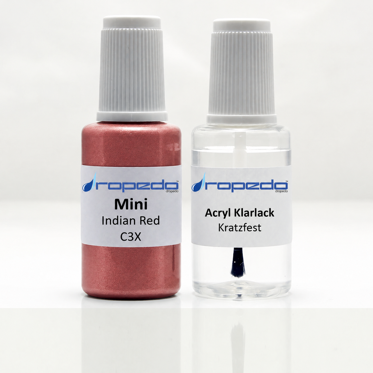 Mini C3X Indian Red Lackstift, 20 ml Basislack und 20 ml Klarlack