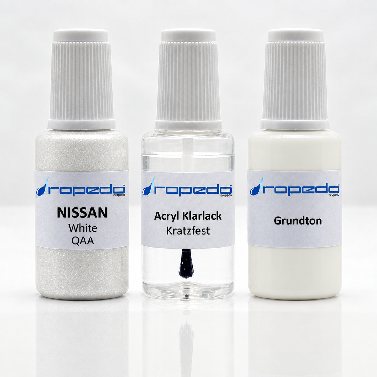 Nissan QAA White Lackstift-Set mit Grundton: Basislack, Klarlack und Grundton je 20 ml