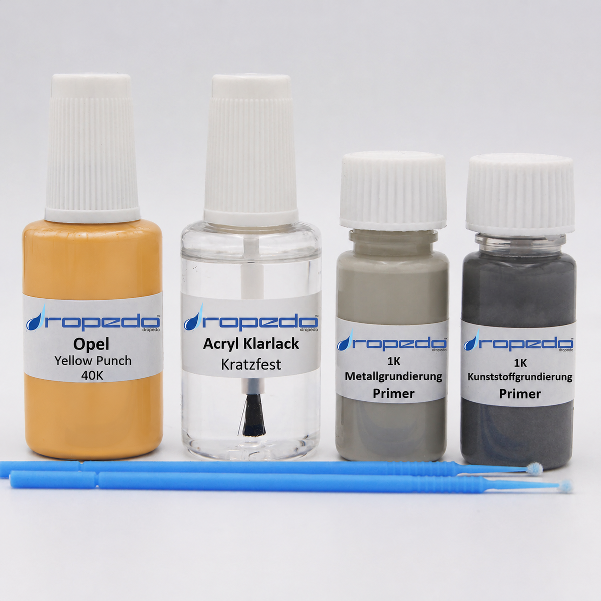 Opel 40K Yellow Punch Lackstift, 20 ml Basislack und 20 ml Klarlack