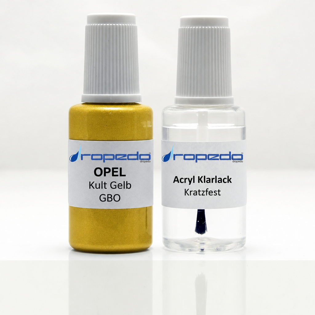 Lackstift-Set mit Klarlack für Opel GBO Kult Gelb Metallic