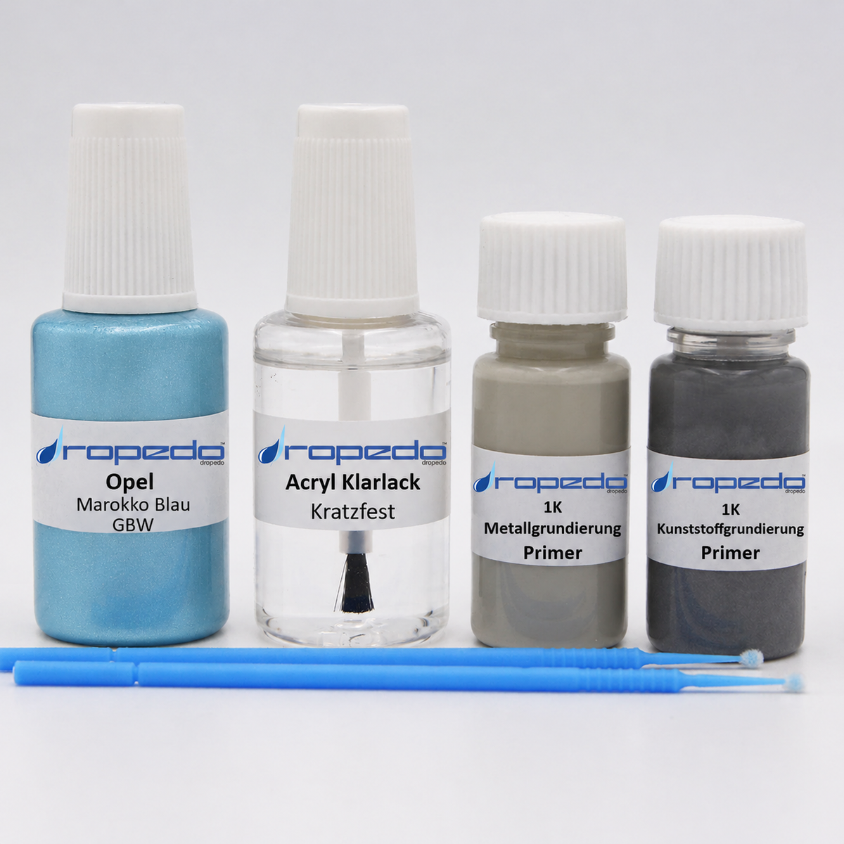 Opel GBW Marokko Blau Lackstift, 20 ml Basislack und 20 ml Klarlack