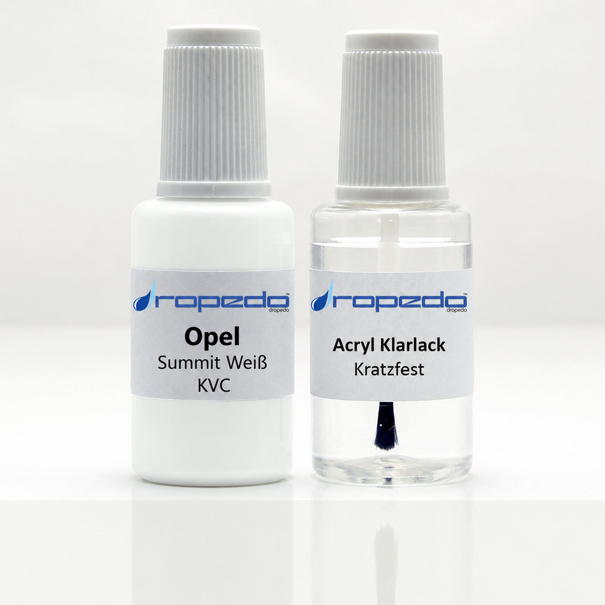 Opel KVC Summit Weiß Lackstift, 20 ml Basislack und 20 ml Klarlack