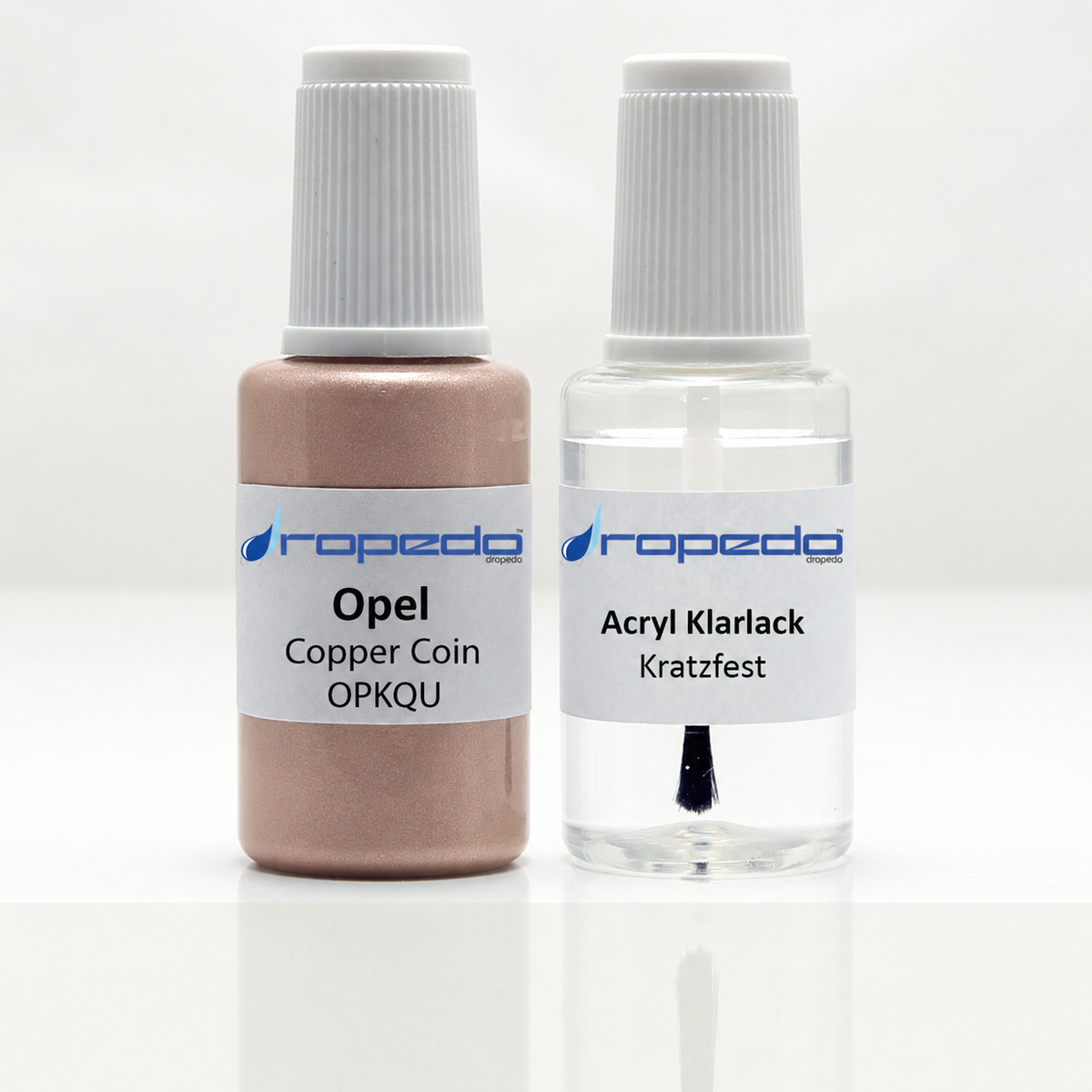 Opel OPKQU Copper Coin Lackstift, 20 ml Basislack und 20 ml Klarlack