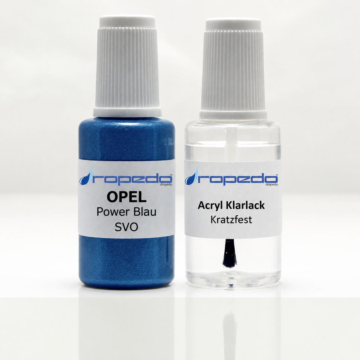 Lackstift-Set mit Klarlack für Opel SVO Power Blau Metallic