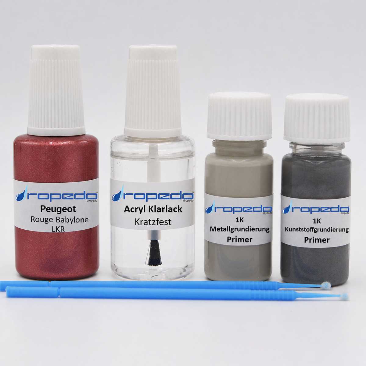 Peugeot LKR Rouge Babylone Lackstift, 20 ml Basislack und 20 ml Klarlack