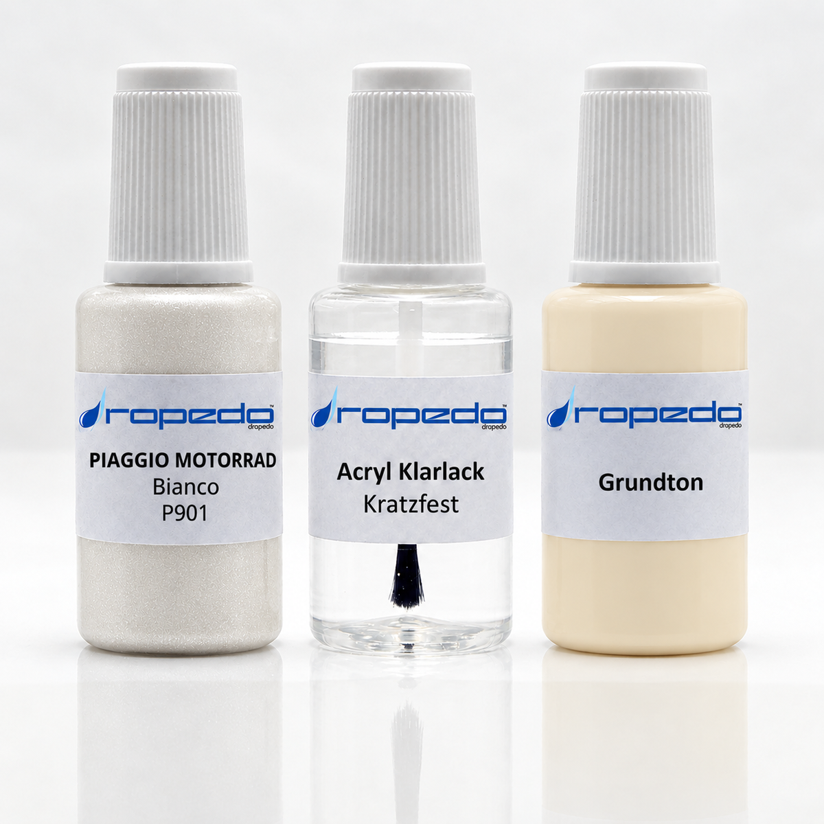 Piaggio Motorrad P901 Bianco Lackstift-Set mit Grundton: Basislack, Klarlack und Grundton je 20 ml
