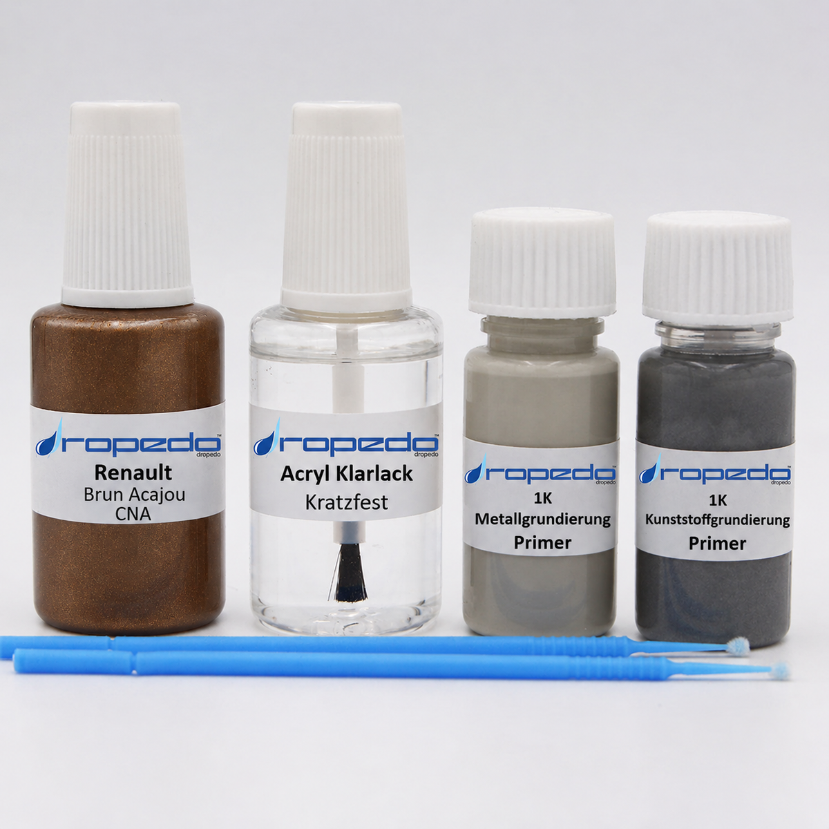 Renault CNA Brun Acajou Lackstift, 20 ml Basislack und 20 ml Klarlack
