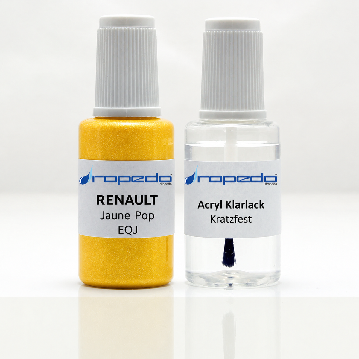 Lackstift für Renault EQJ Jaune Pop Metallic 20ml + Klarlack 20ml