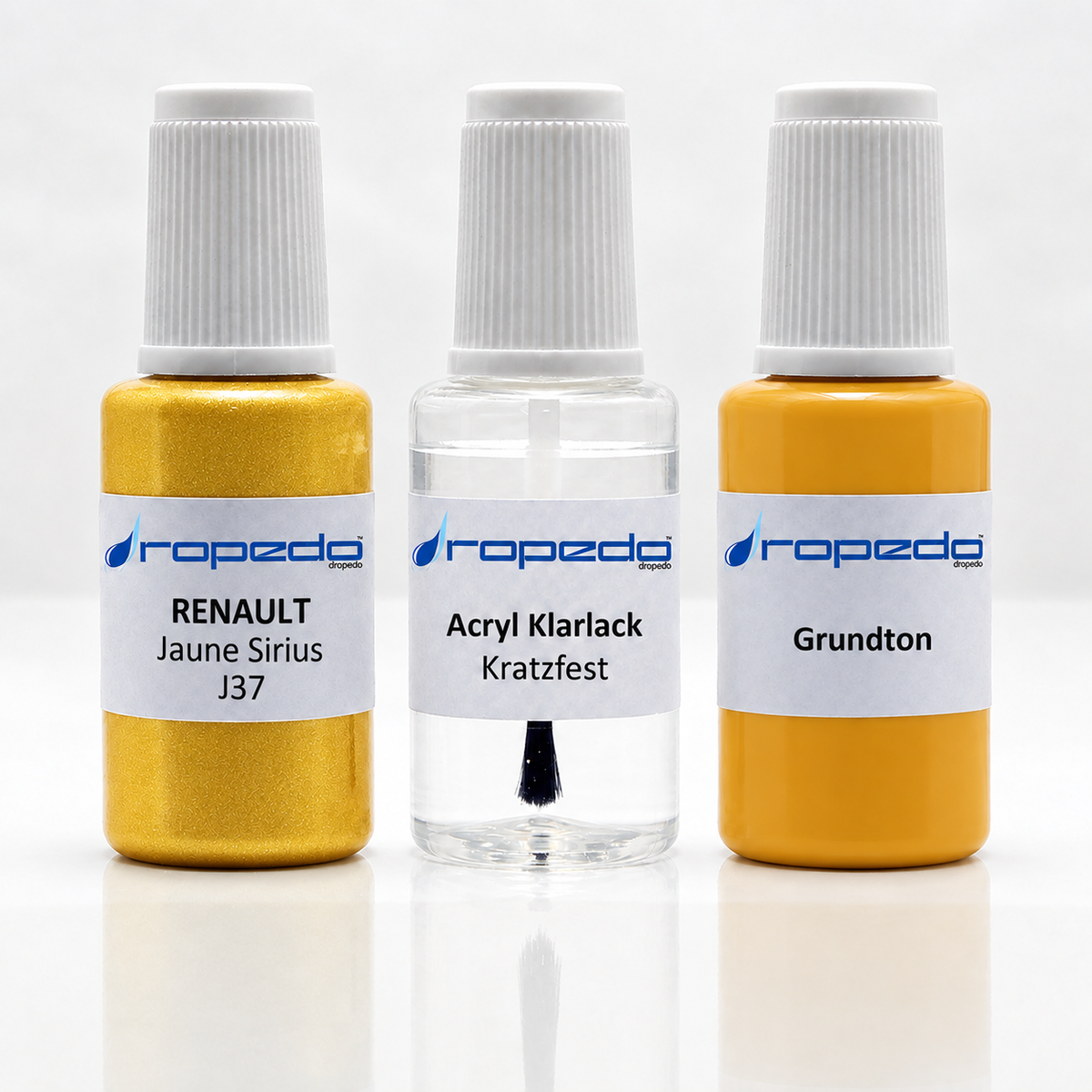 Renault J37 Jaune Sirius Lackstift-Set mit Grundton: Basislack, Klarlack und Grundton je 20 ml
