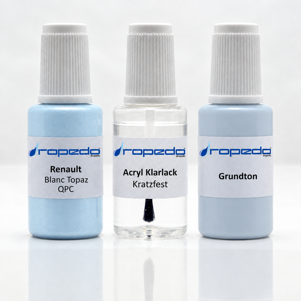 Renault QPC Blanc Topaz Lackstift-Set mit Grundton: Basislack, Klarlack und Grundton je 20 ml