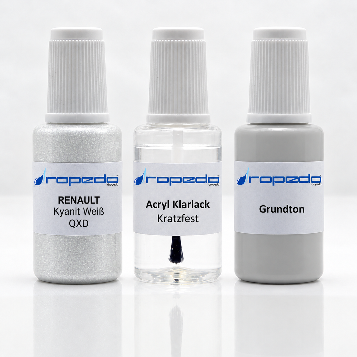 Renault QXD Kyanit Weiß Lackstift-Set mit Grundton: Basislack, Klarlack und Grundton je 20 ml