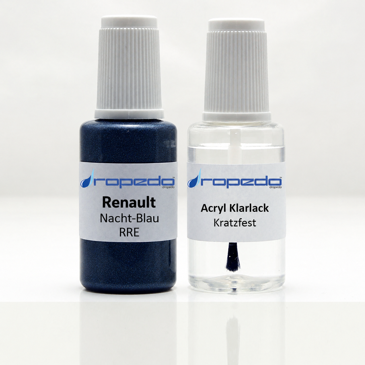 Lackstift-Set mit Klarlack für Renault RRE Nacht-Blau Metallic