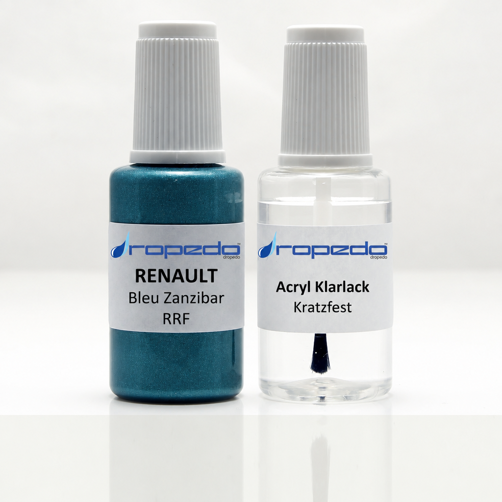 Lackstift-Set mit Klarlack für Renault RRF Bleu Zanzibar Metallic