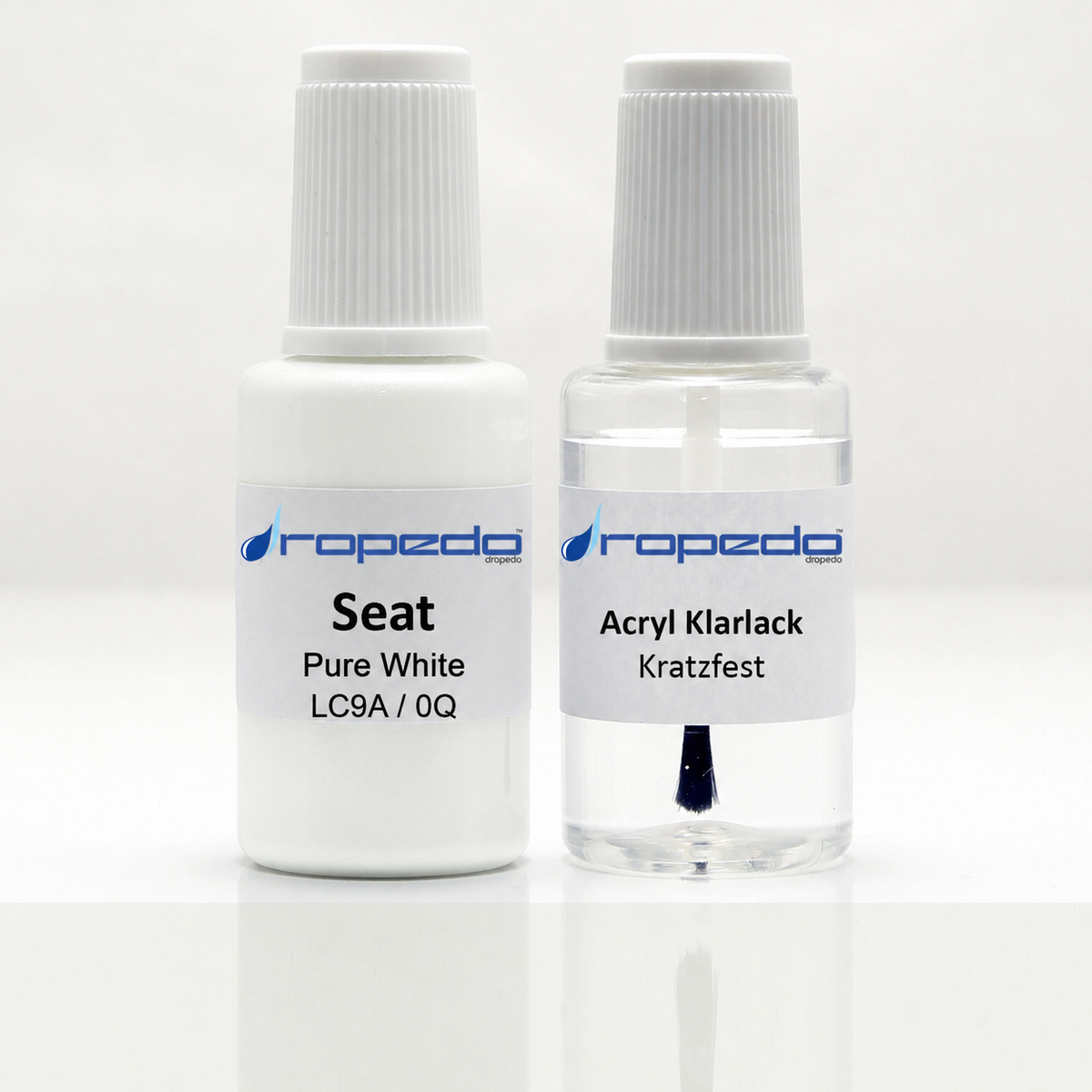 Seat 0Q Pure White Lackstift, 20 ml Basislack und 20 ml Klarlack