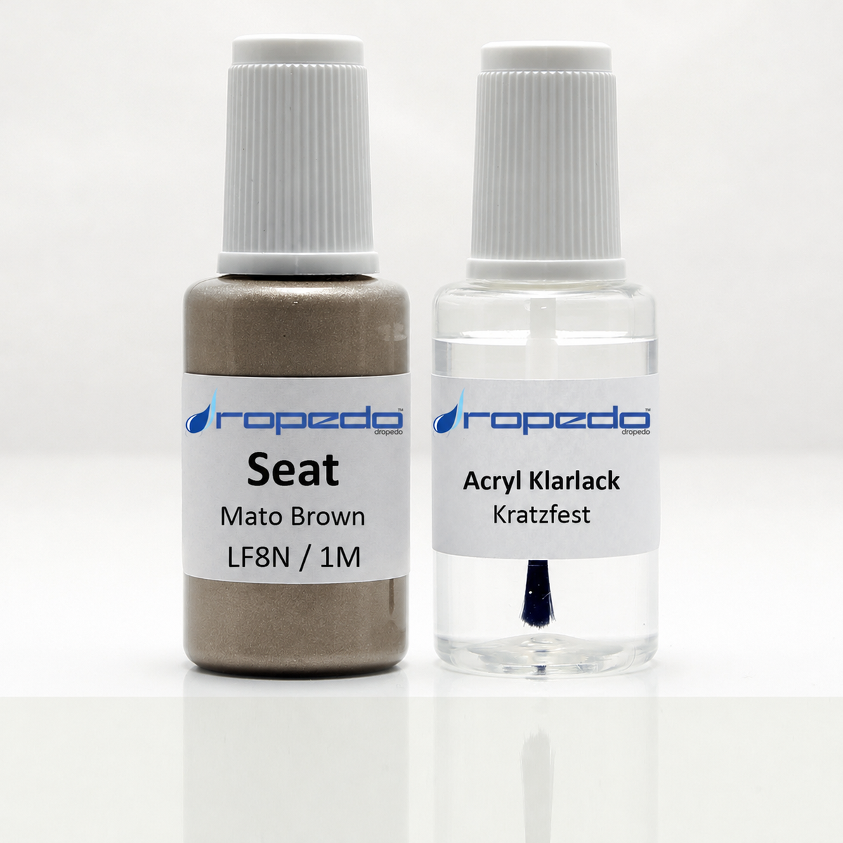 Seat 1M Mato Brown Lackstift, 20 ml Basislack und 20 ml Klarlack