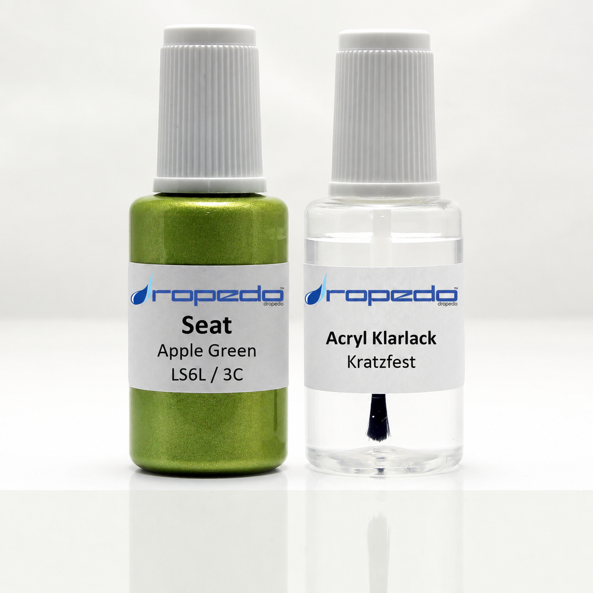 Seat 3C Apple Green Lackstift, 20 ml Basislack und 20 ml Klarlack