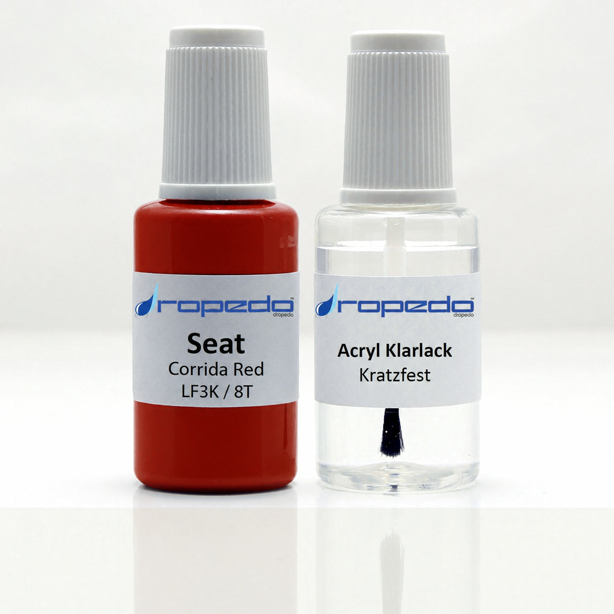 Seat 8T Corrida Passion Red Lackstift, 20 ml Basislack und 20 ml Klarlack