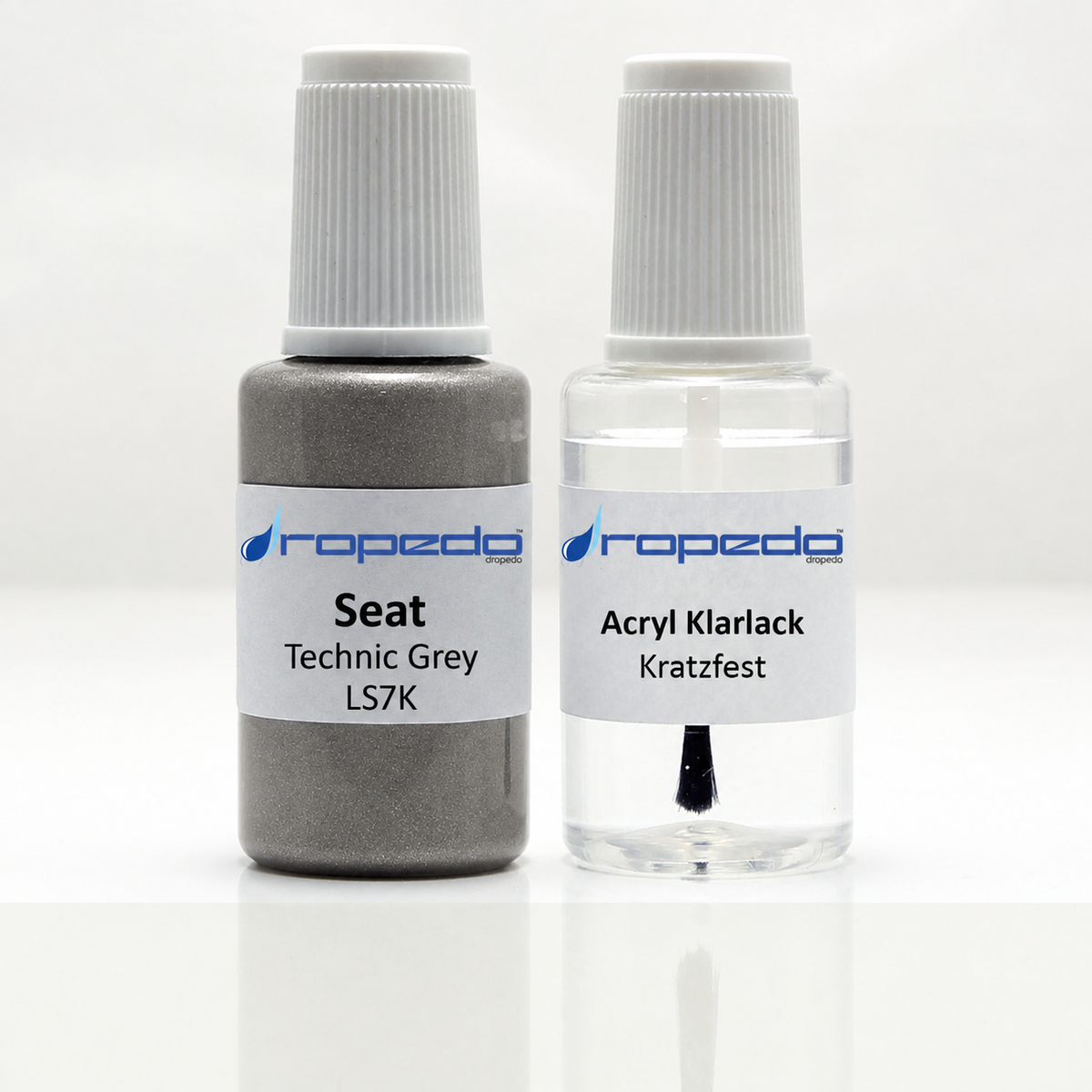 SEAT / CUPRA LS7K TECHNIC GREY METALLIC Lackstift, 20 ml Basislack und 20 ml Klarlack