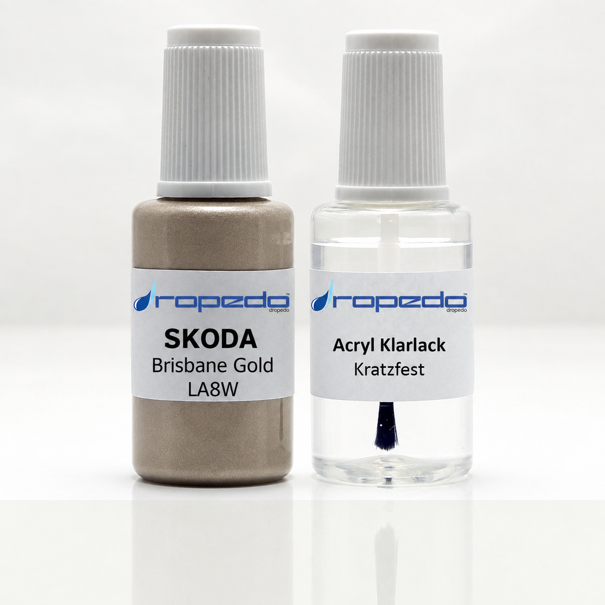 Lackstift-Set mit Klarlack für Skoda LA8W Brisbane Gold Metallic