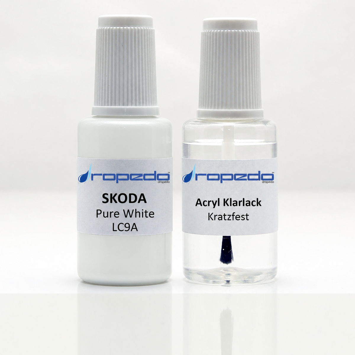 Lackstift-Set mit Klarlack für Skoda LC9A Pure White