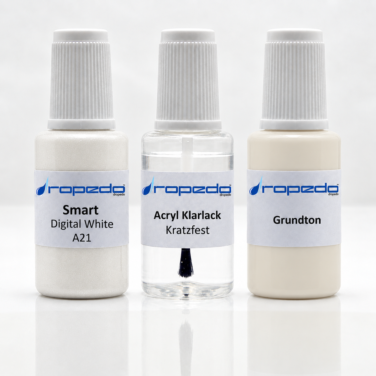 Smart A21 Digital White Lackstift-Set mit Grundton: Basislack, Klarlack und Grundton je 20 ml