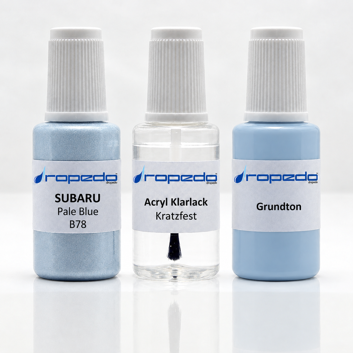 Subaru B78 Pale Blue Lackstift-Set mit Grundton: Basislack, Klarlack und Grundton je 20 ml