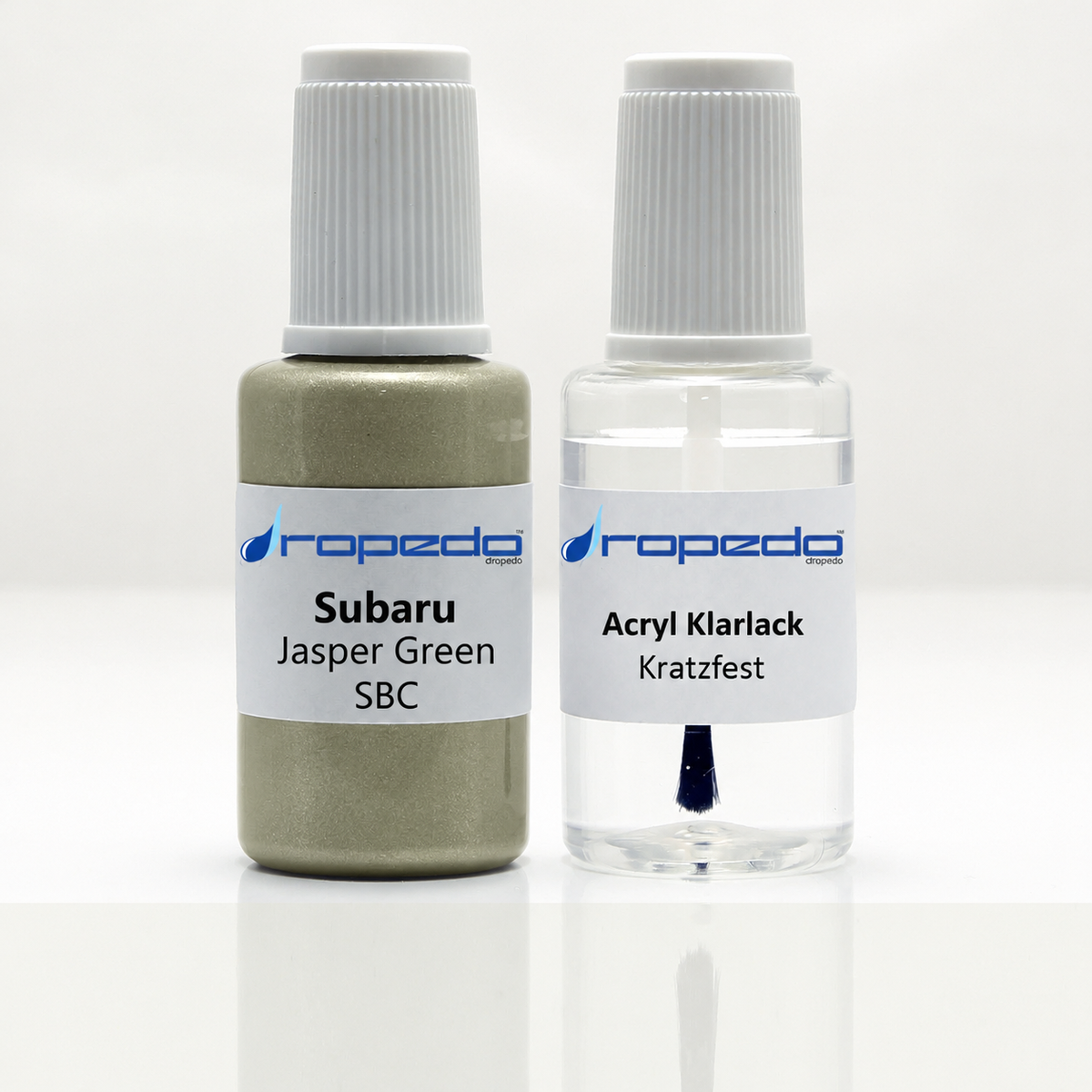 Subaru SBC Jasper Green Lackstift, 20 ml Basislack und 20 ml Klarlack