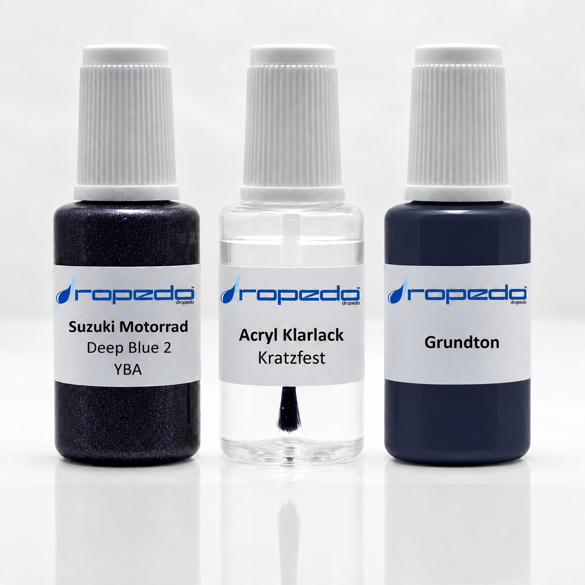 Lackstift-Set für Suzuki Motorrad YBA Deep Blue 2: Basislack, Klarlack und Grundton