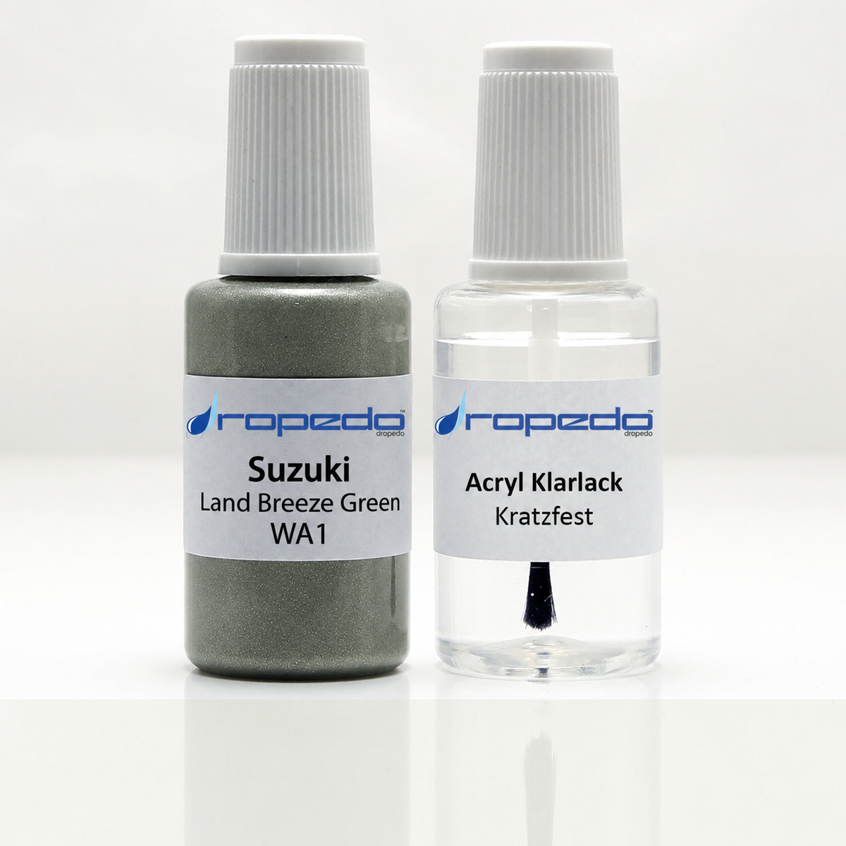 Suzuki WA1 Land Breeze Green Lackstift, 20 ml Basislack und 20 ml Klarlack