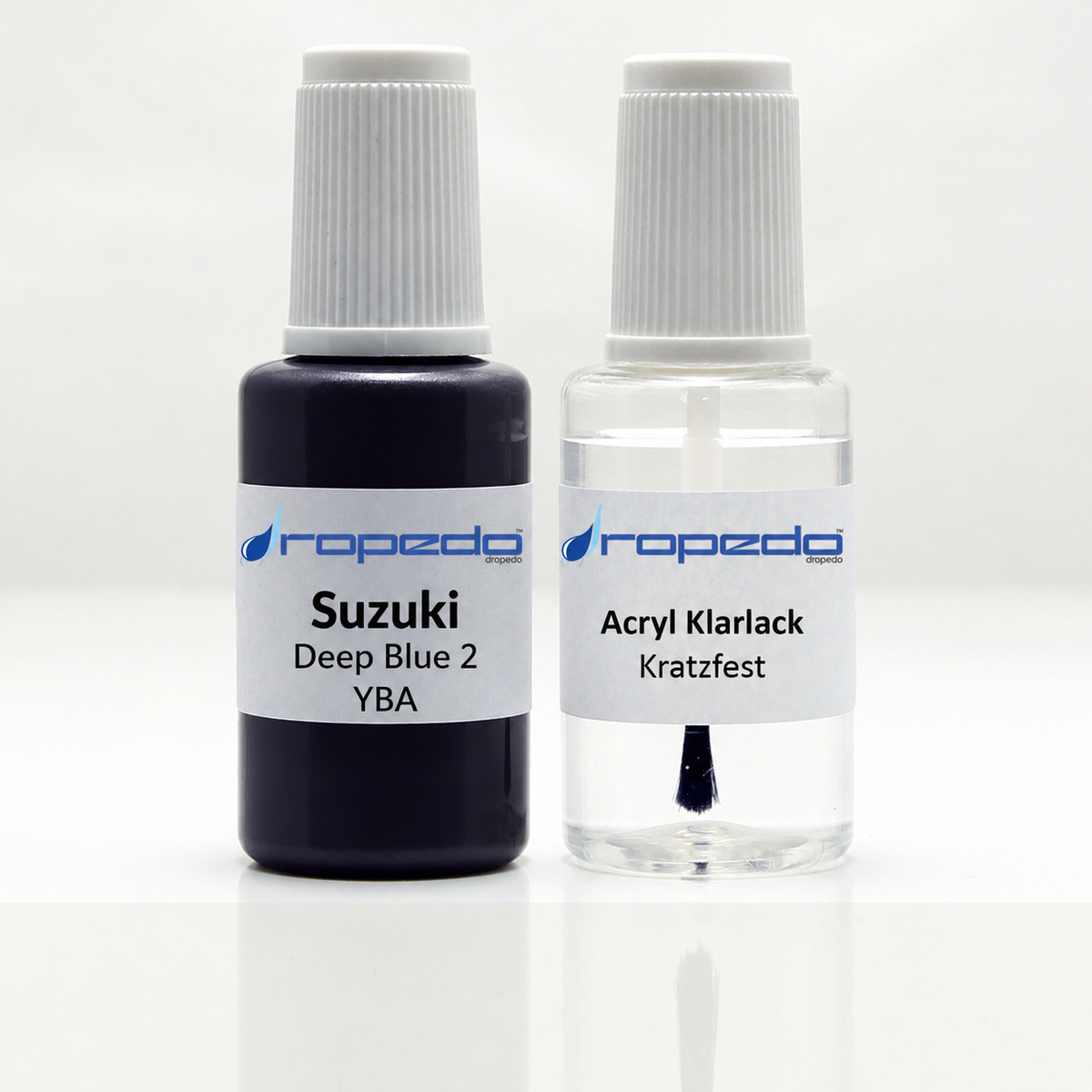 Suzuki Motorrad YBA Deep Blue 2 Lackstift, 20 ml Basislack und 20 ml Klarlack