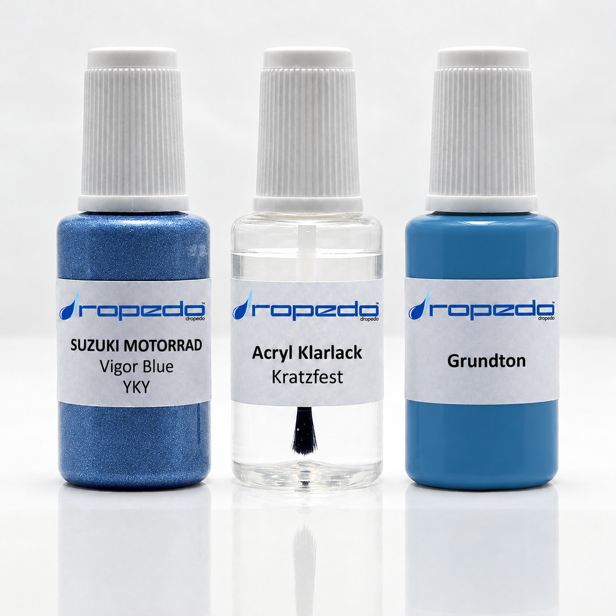 Suzuki Motorrad YKY Vigor Blue Lackstift-Set mit Grundton: Basislack, Klarlack und Grundton je 20 ml