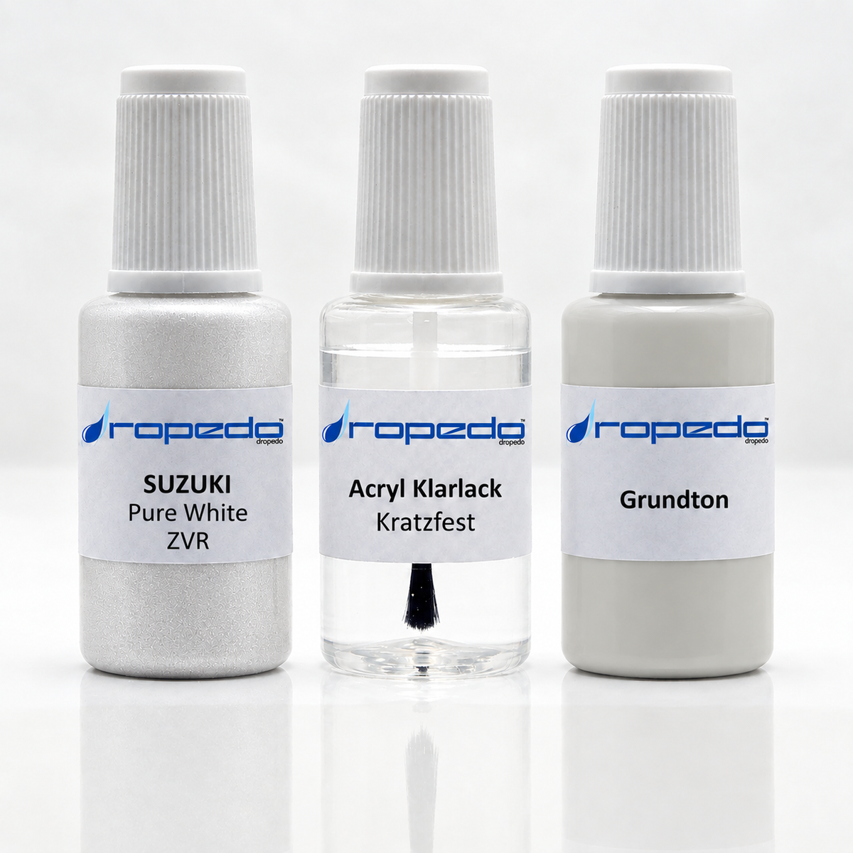 Suzuki ZVR Pure White Lackstift-Set mit Grundton: Basislack, Klarlack und Grundton je 20 ml