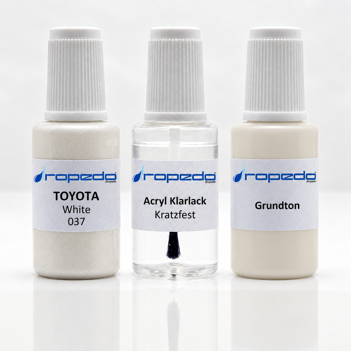 Toyota 037 White Lackstift-Set mit Grundton: Basislack, Klarlack und Grundton je 20 ml