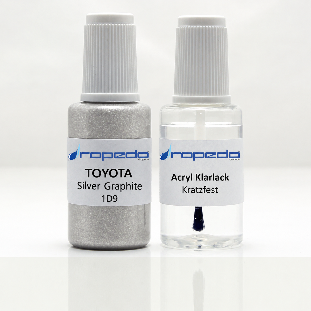 Lackstift-Set mit Klarlack für Toyota 1D9 Silver Graphite Metallic