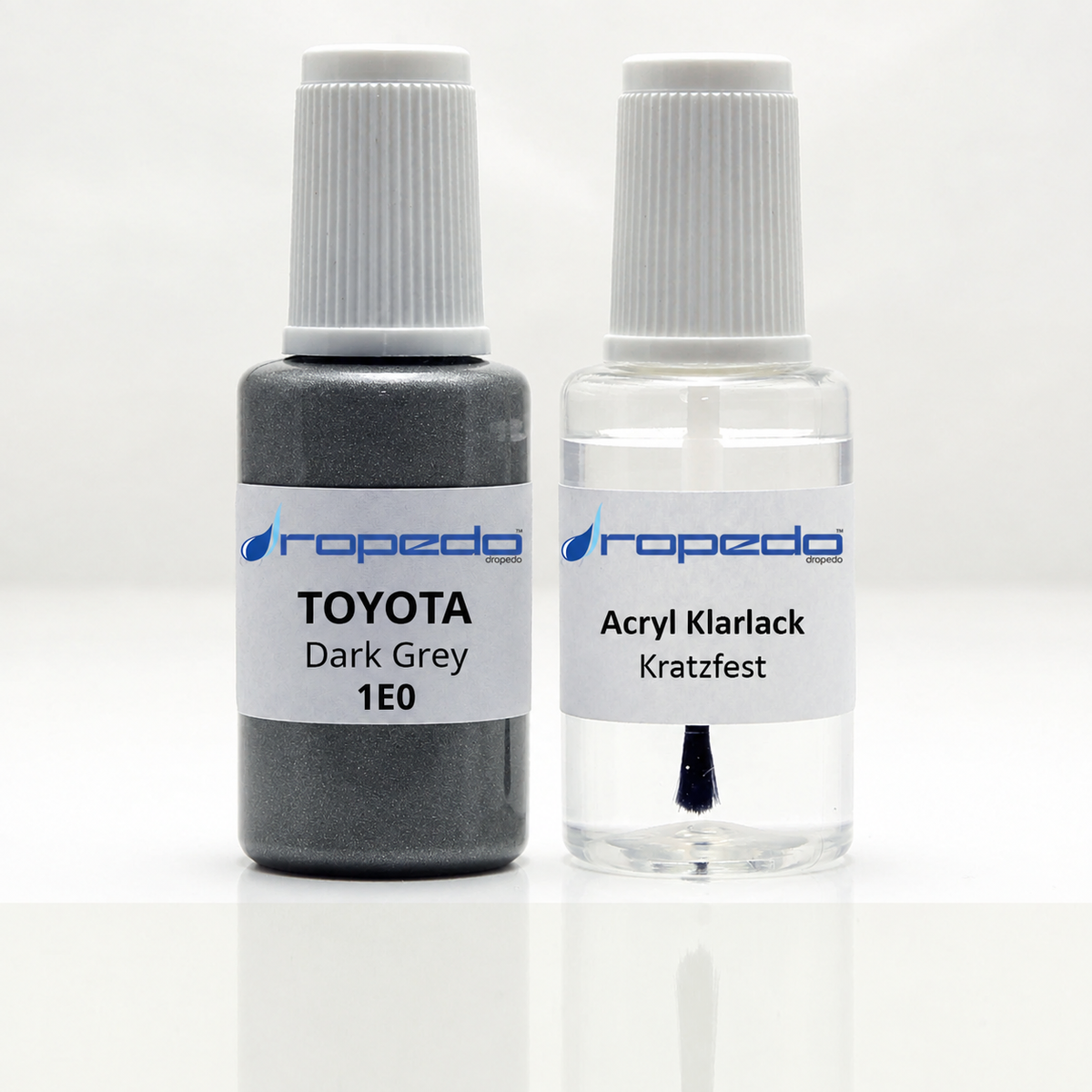 Lackstift-Set mit Klarlack für Toyota 1E0 Dark Grey Metallic