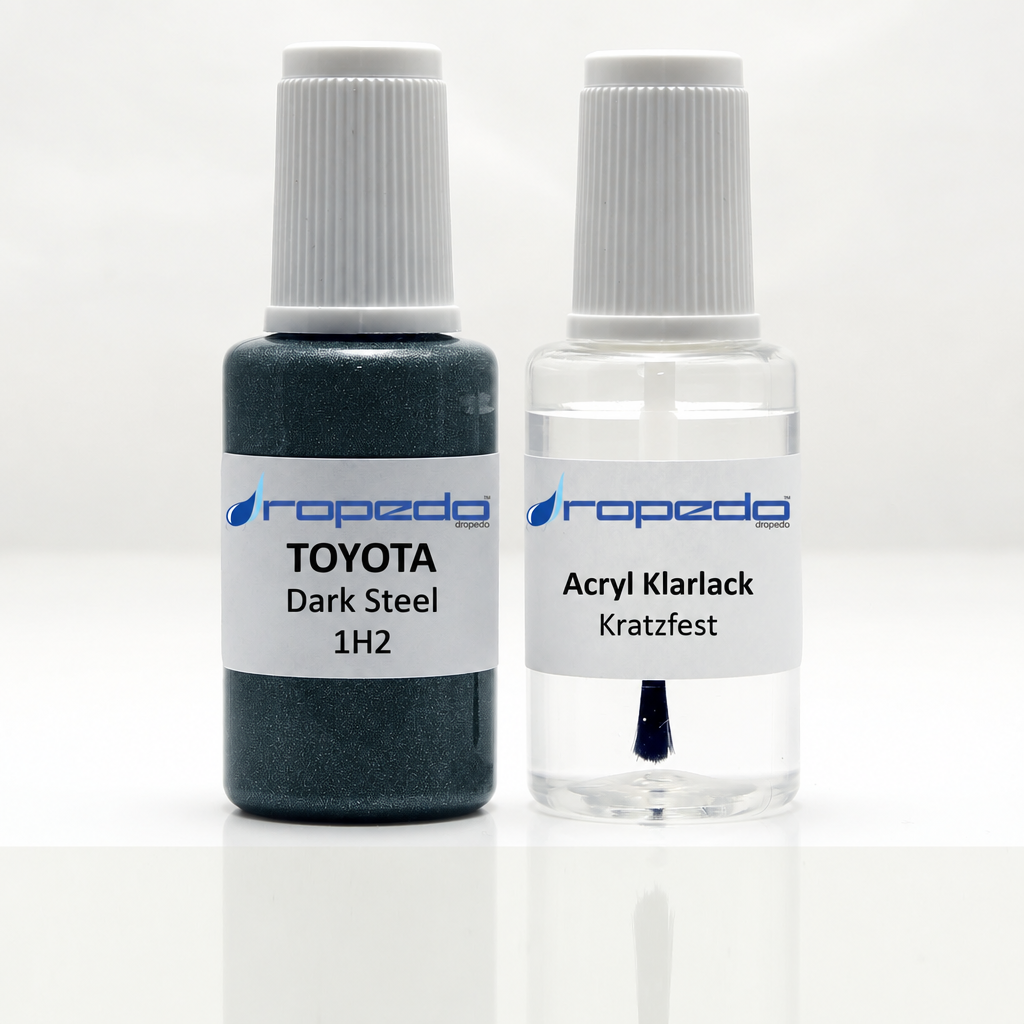 Lackstift-Set mit Klarlack für Toyota 1H2 Dark Steel Metallic