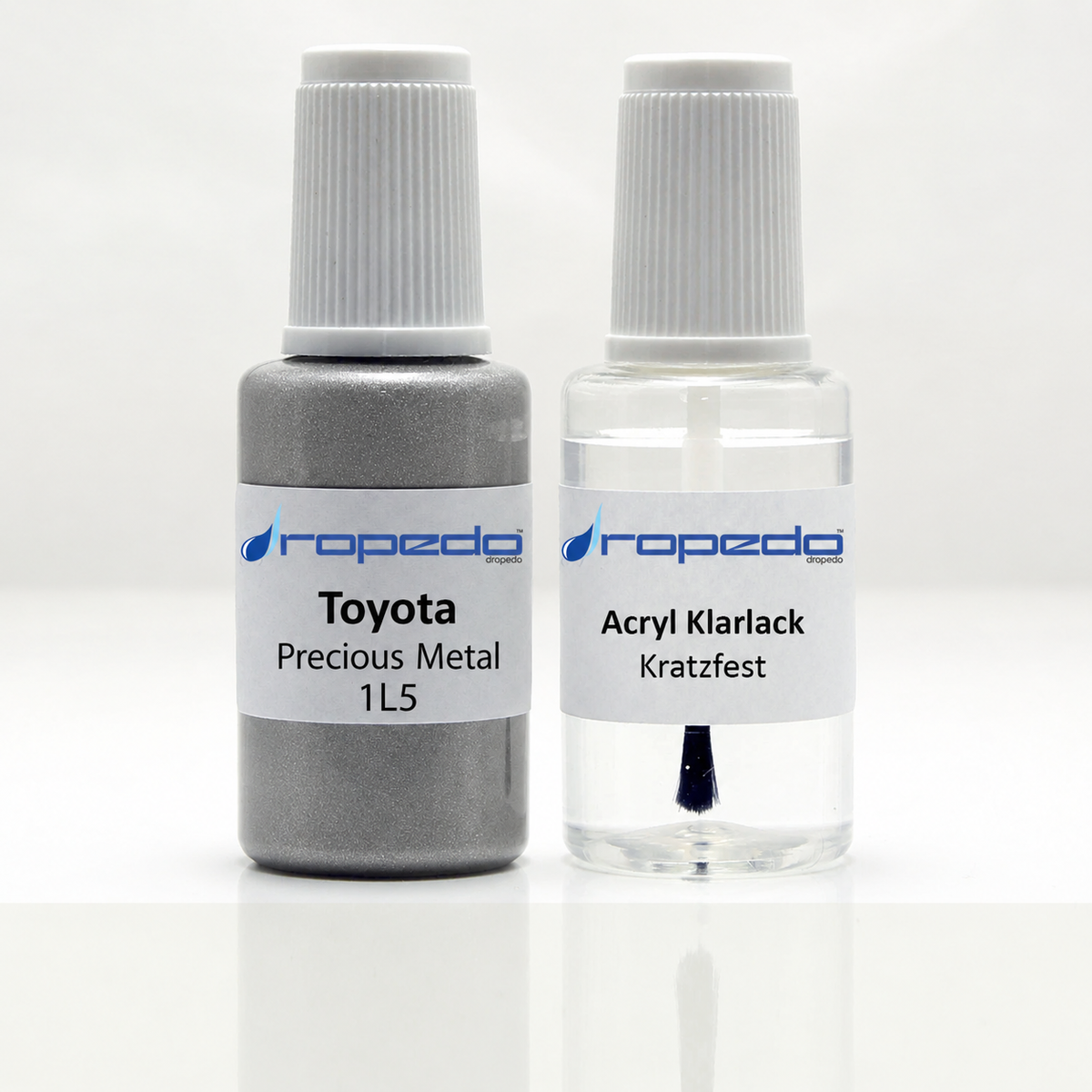 Toyota 1L5 Precious Metal Lackstift, 20 ml Basislack und 20 ml Klarlack