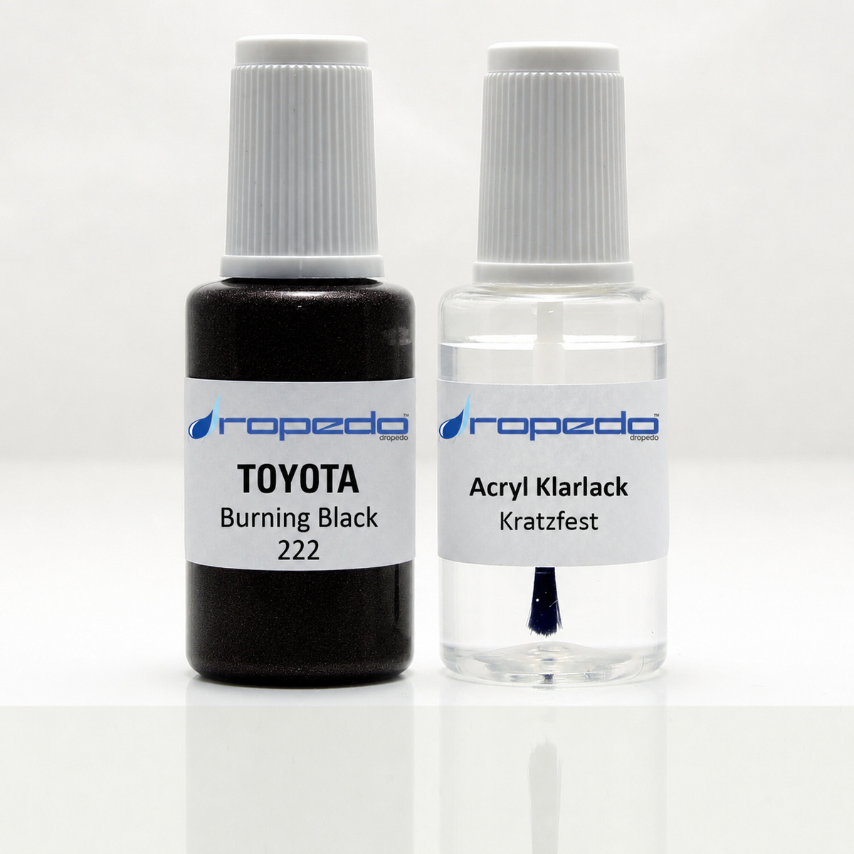 Lackstift-Set mit Klarlack für Toyota 222 Burning Black Metallic