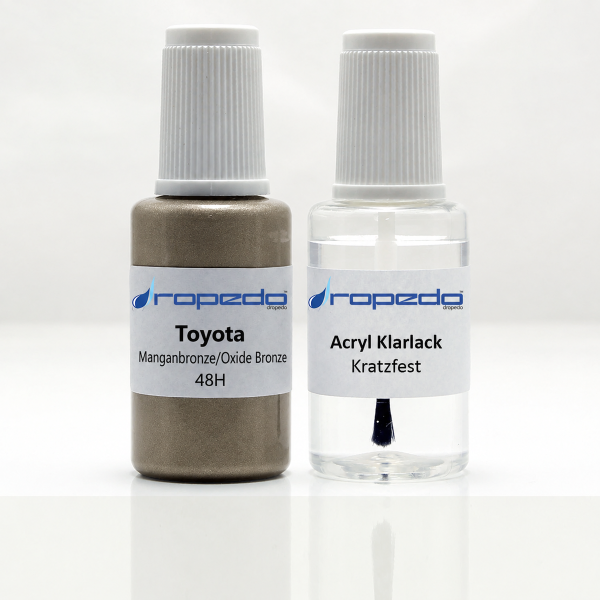 Toyota 48H Manganbronze/Oxide Bronze Lackstift, 20 ml Basislack und 20 ml Klarlack