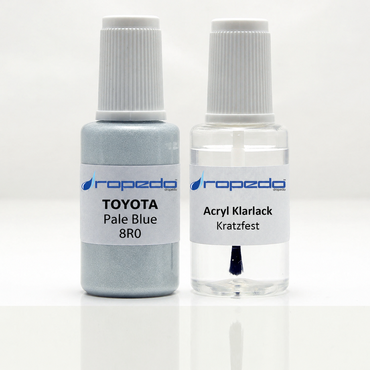 Lackstift-Set mit Klarlack für Toyota 8R0 Pale Blue Metallic