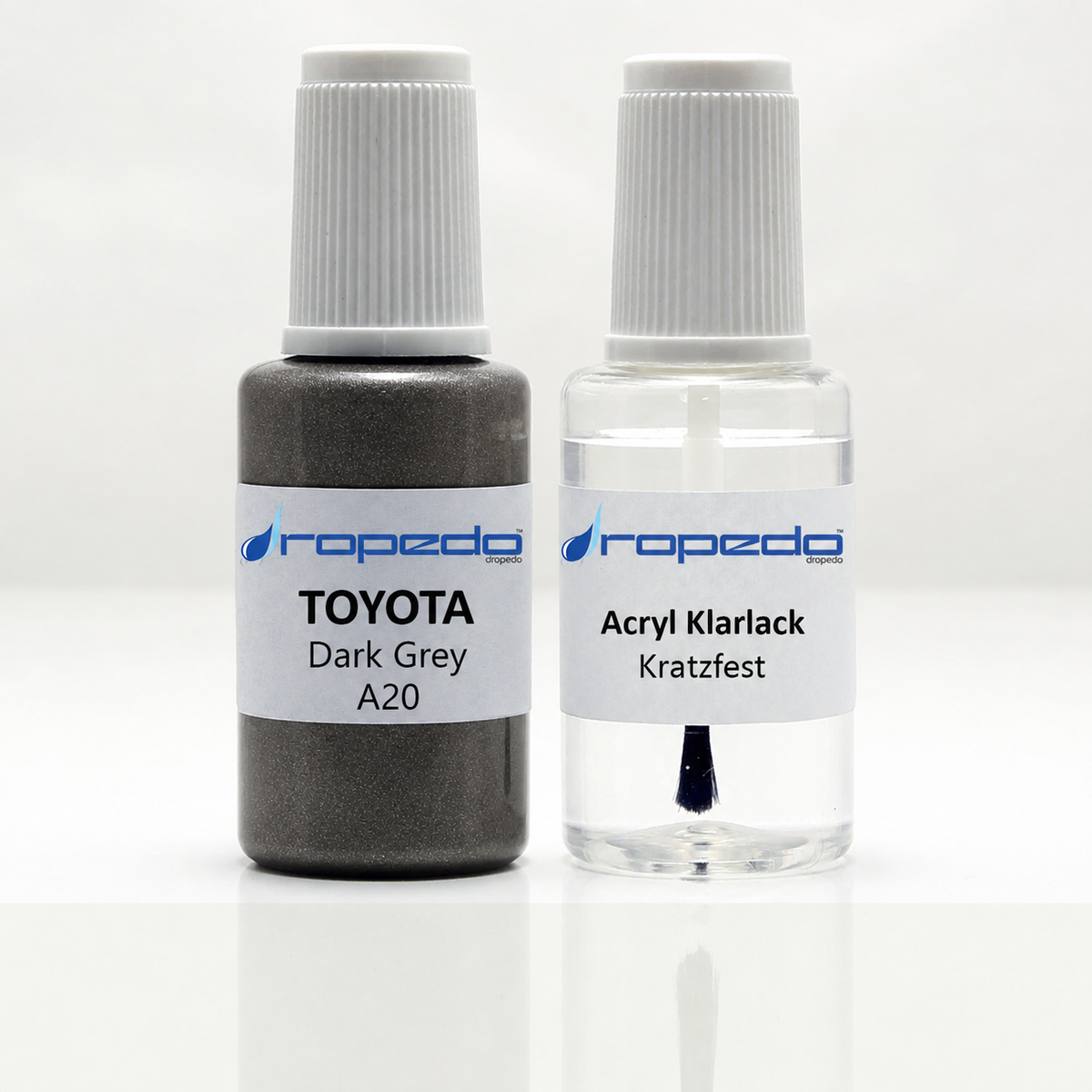 Lackstift-Set mit Klarlack für Toyota A20 Dark Grey Metallic