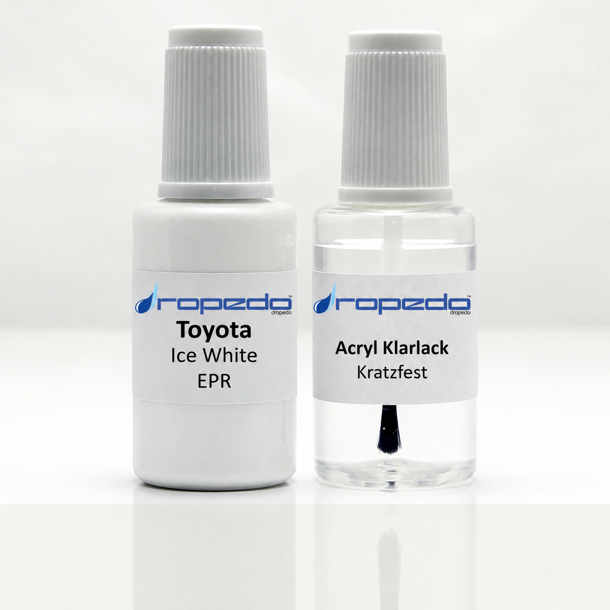 Toyota EPR Ice White Lackstift, 20 ml Basislack und 20 ml Klarlack