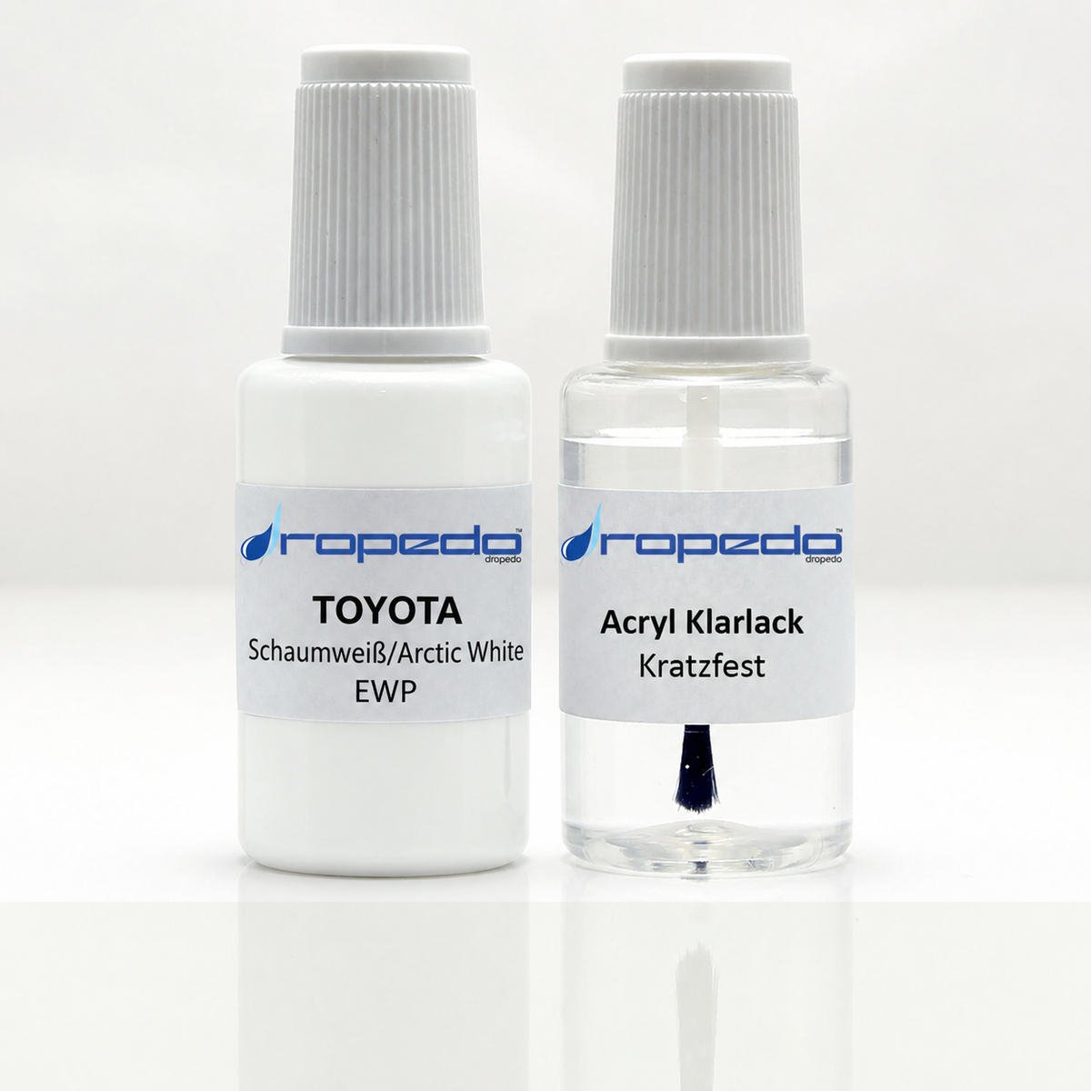 Lackstift-Set mit Klarlack für Toyota EWP Schaumweiß/Arctic White